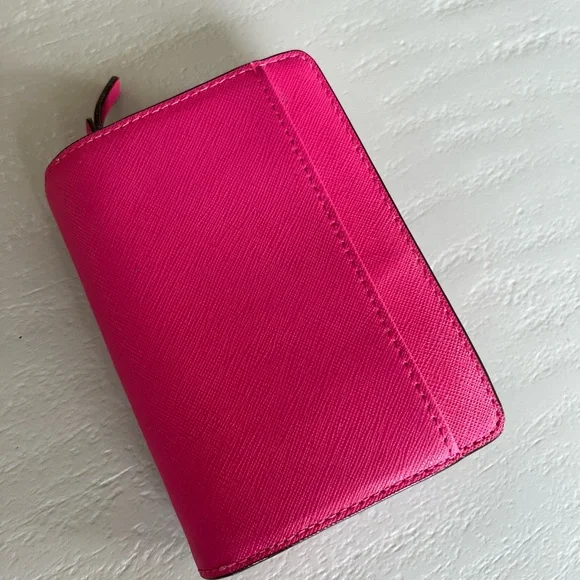 Kate Spade Laurel Way Cara Bifold Crossgrain Leather Wallet Pink - Picture 7 of 15